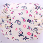 Zyravest Animal Print Drawstring Makeup Bag – Large-Capacity, Waterproof, Lazy Cosmetic Pouch for Fast Packing & Travel Storage